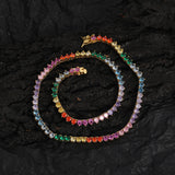 Zircon necklace colorful