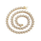 Zircon necklace heart-shaped tennis chain