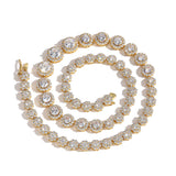 Zircon necklace gradient size flower shape round mix and match zircon tennis chain