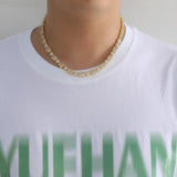 Zircon necklace round square mixed zircon tennis chain