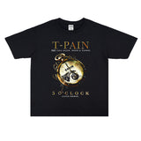 Rock Star T Shirt T-Pain Album 5 O'clock T-shirt Short Sleeve Loose
