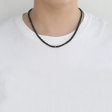 Zircon necklace black tennis chain spring buckle