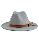 Walter White Fedora Solid Color Top Hat Versatile Fedora Hat British Style Big Brim Woolen Hat