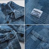 Men Long-Sleeved Shirt Spring Green Denim Shirt Men Loose Casual Shirt