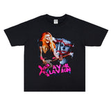 Rock Star T Shirt Printed T-shirt Short Sleeve Loose Cotton Heavy Weight