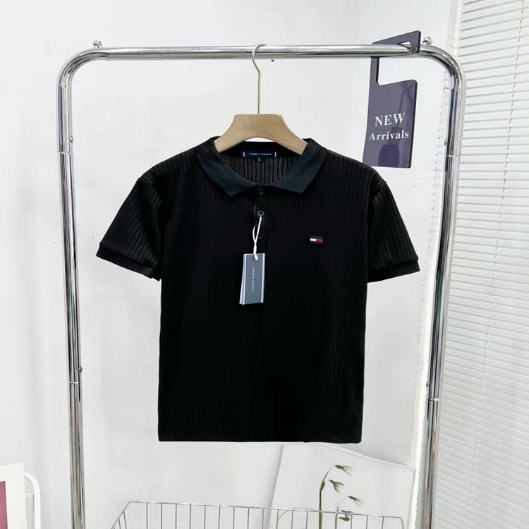 Tommy T Shirts Tommy Men's Summer Casual Short Sleeve Polo Shirt T-shirt