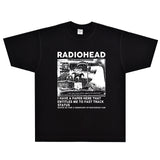 Rock Star T Shirt T-shirt Radiohead Band Rock Retro Street Loose Printed Short Sleeve