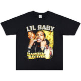 Rock Star T Shirt Rapper Male Singer Lil Baby Print Crew Neck T-shirt Short Sleeves Loose Cotton