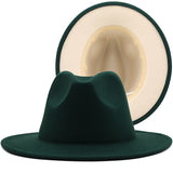 Walter White Fedora Woolen Hat Double-Sided Color Matching Felt Cap Flat Brim Fedora Hat