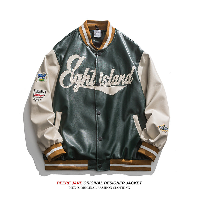 Men's Baseball Jacket Spring Baseball Uniform Men's Loose Vintage Casual Jacket Coat