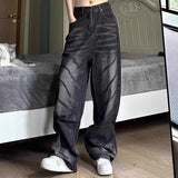 Unisex Jeans Vintage Washed Jeans Loose Straight Oversize Wide Leg Pants