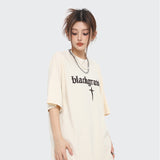 After Prom Shirt Summer Embroidery Letters Oversize Men's Cotton T-shirt Fashion Brand Short Sleeve