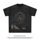 Hip Hop Rapper T Shirt Loose Printed Short Sleeve Men's Heavy T-shirt