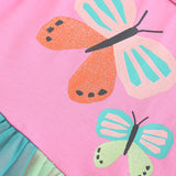 Girl Dress Children's Gauze Dress Summer Girls' Dress Cartoon Printed Fashion Flower Children's Short Sleeve