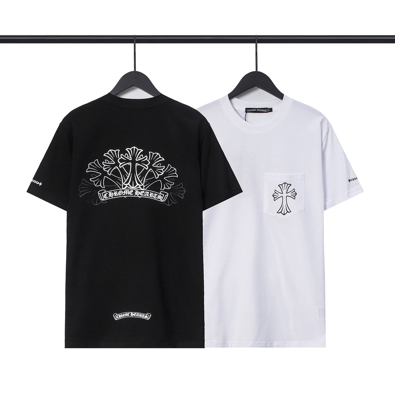 CHH Chrome Heart T Shirts Sanskrit Color Printing Loose Casual Crew Neck Short Sleeve T-Shirt