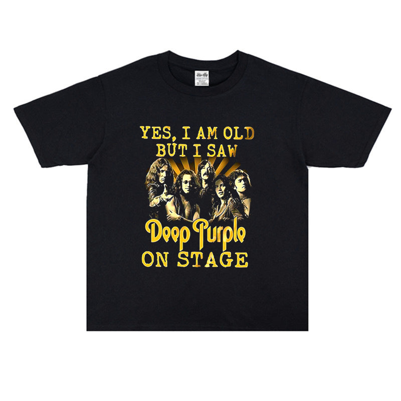 Rock Star T Shirt Men's and Women's T-shirt Short Sleeve Loose Cotton round Neck