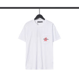 CHH Chrome Heart T Shirts CH Flower Sanskrit Casual Short Sleeve T-Shirt Loose