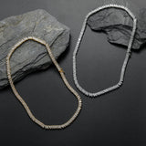 Zircon necklace front and back ladder square zirconium tennis chain