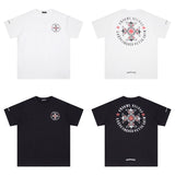 CHH Chrome Heart T Shirts Red Cross Sanskrit Letter Short Sleeve T-Shirt