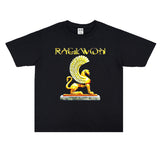 Rock Star T Shirt Raekwon Printed T-shirt Short Sleeve Loose Washed-out Distressed Men and Women