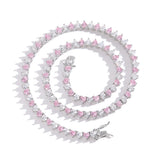 Zircon necklace Pink and white heart-shaped zircon necklace