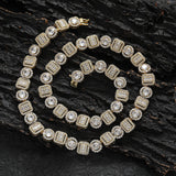 Zircon necklace round square mixed zircon tennis chain