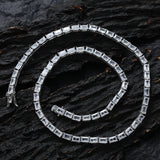Zircon necklace rectangular pagoda stone tennis chain