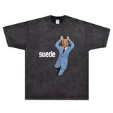 Rock Star T Shirt Suede Animal Nitrate T-shirt Rock Band Street Retro Loose Short Sleeve