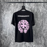 CHH Chrome Heart T Shirts Chrome Hearts Pink Sanskrit Short Sleeve T-Shirt