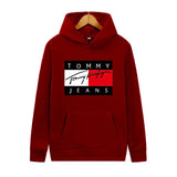 Tommy T Hoodie Hooded Sweater Fleece Print