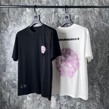 CHH Chrome Heart T Shirts Pink Sanskrit Leather Short Sleeve T-Shirt