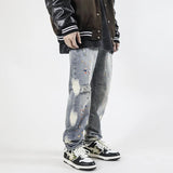 Unisex Jeans American retro washed old loose casual
