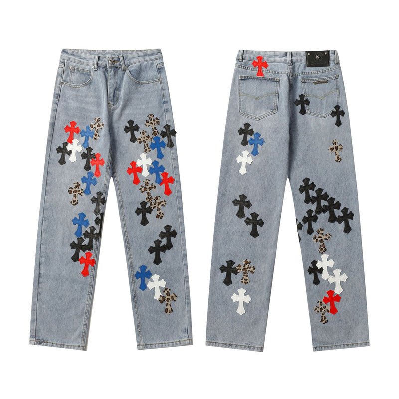 CHH Chrome Hearts Jeans Unisex Casual Loose Jeans