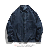 Men Long-Sleeve Shirt Spring Leisure Denim Shirt Jacket Men's Loose and Simple Long Sleeve Top