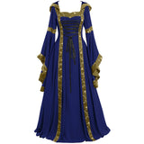 Vintage Empire Waist Dress Women's Long-Sleeved Dress