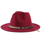 Walter White Fedora Men's and Women's Autumn and Winter Woolen Hat Jazz Top Hat British Fur Felt Hat