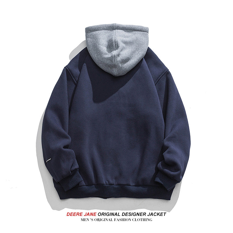 Men's Baseball Jacket Spring Hooded Baseball Uniform Men's Spring and Autumn Loose Versatile Casual Jacket Coat