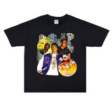 Rock Star T Shirt Street Washed Distressed T-shirt Short Sleeve Loose
