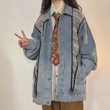 Unisex Baseball Jersey Vintage Denim Jacket