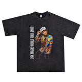Rock Star T Shirt Personalized Trendy Washed Distressed T-shirt