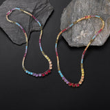 Zircon necklace colorful gradient size