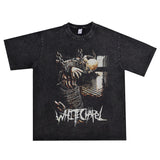 Rock Star T Shirt Whitechapel Rock Band Vintage Print Distressed T-shirt Loose