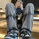 Unisex Jeans Retro Hiphop Jeans Straight Loose