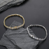 Zircon necklace square and round mixed inlaid zircon tennis chain