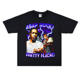 Rock Star T Shirt Street Washed Distressed T-shirt Short Sleeve Loose
