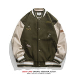 Men Baseball Jacket Spring Baseball Uniform Men's Loose Retro Vintgae Casual Jacket