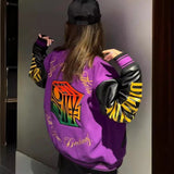 Unisex Baseball Jersey gradual change embroidered print jacket