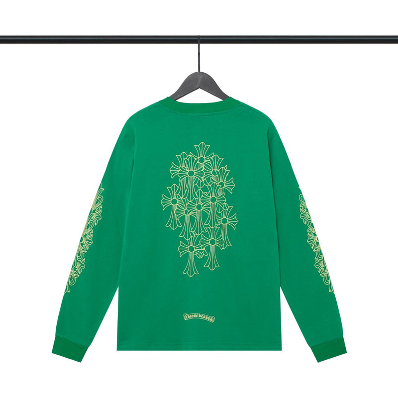 CHH Chrome Heart Hoodie ch Green Phantom Group Cross Letter Print