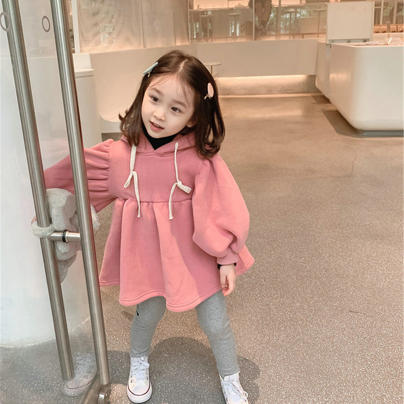 Girl Jacket Sweater Hooded Skirt