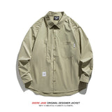 Men Long-Sleeved Shirt Spring Long Sleeve Shirt Coat Loose All-Match Casual